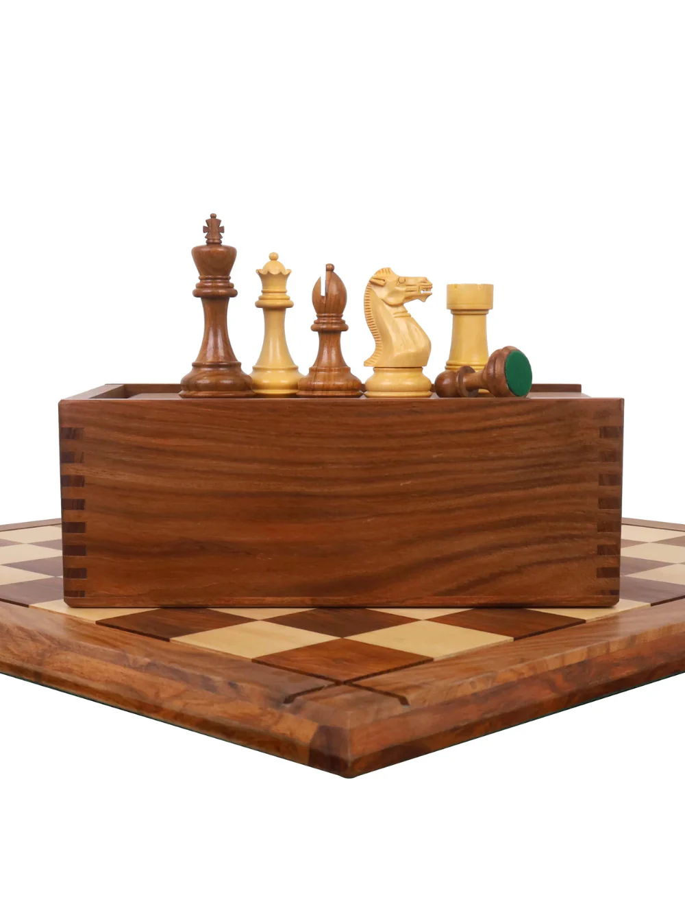 4.1" Pro Staunton Weighted Wooden Chess Set - Rosewood Pieces, 21" Board & Box - Image 3