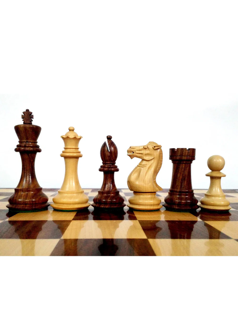 4.1" Pro Staunton Weighted Wooden Chess Set - Rosewood Pieces, 21" Board & Box - Image 4