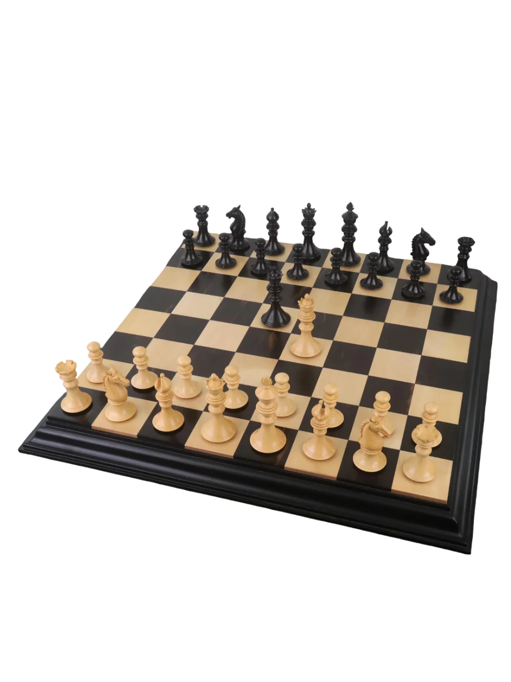 4.3" Aristocrat Series Luxury Staunton Chess Set - Ebony Wood & Boxwood Pieces with Board & Box - Image 2