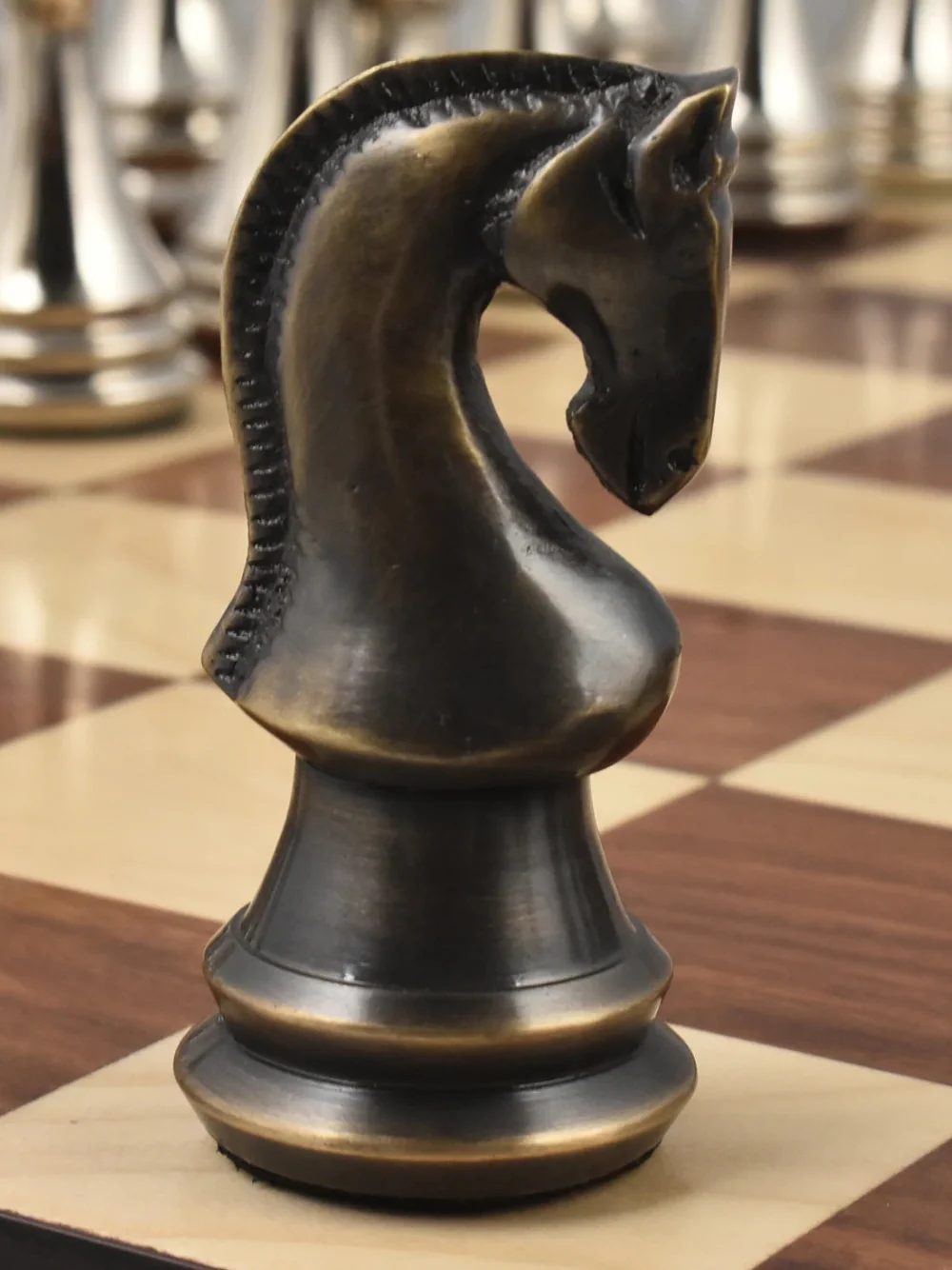 Russian Zagreb Silver Brass Metal Luxury Chess Pieces - 4.4" King - Image 7