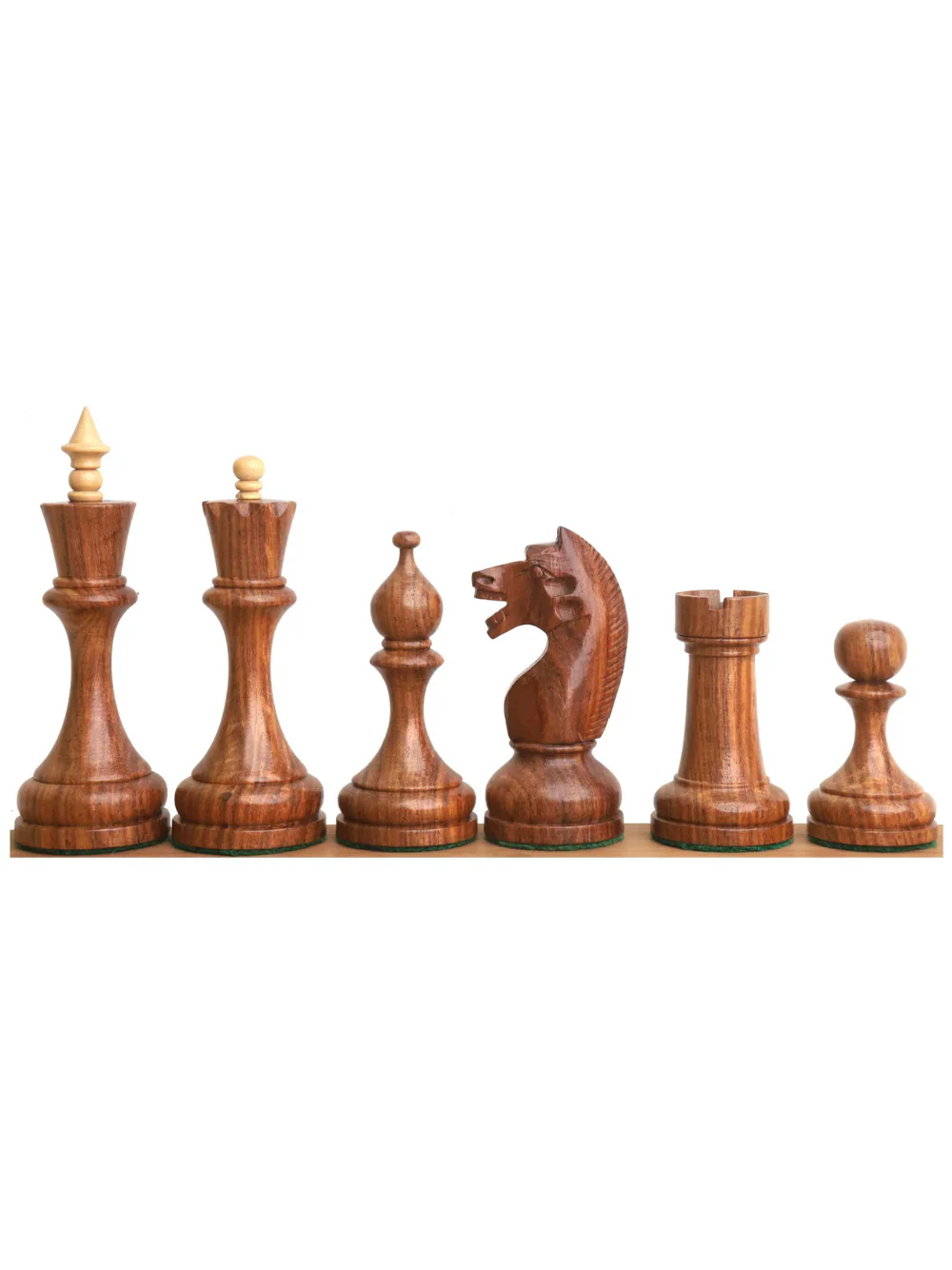 4.5" Soviet Russian 1960's Chess Set - Chess Pieces Only - Double Weighted Golden Rosewood