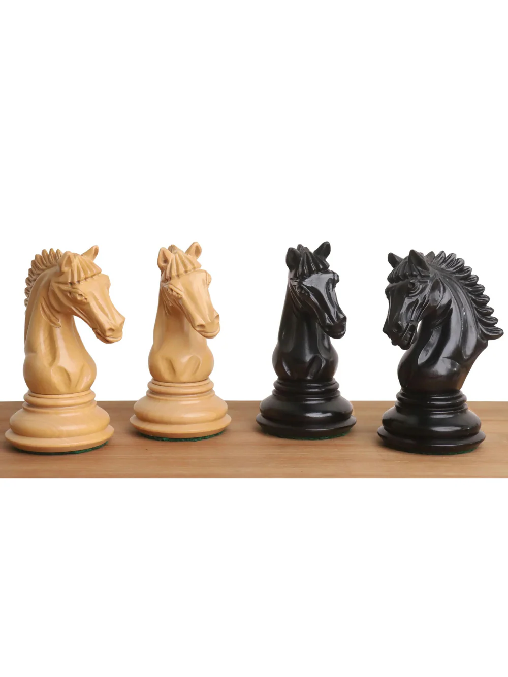 4.5" Tilted Knight Luxury Staunton Chess Pieces Ebony Wood & Boxwood - Image 3