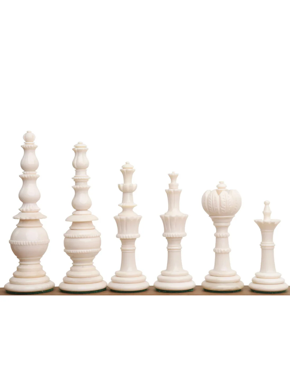 4.6″ Turkish Tower Pre-Staunton Chess Set - Chess Pieces Only - Black & White Camel Bone - Image 3