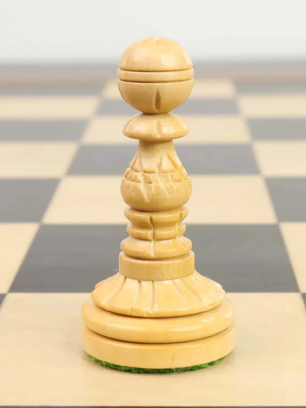 4.7" Hand Carved Lotus Series Chess Set - Chess Pieces Only in Weighted Ebony Wood - Image 8