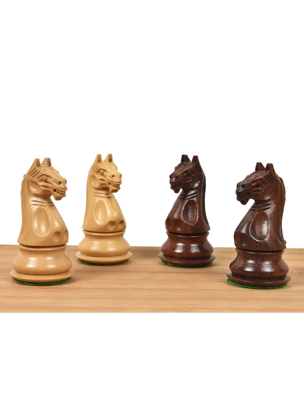 Fierce Knight Golden Rosewood & Boxwood Staunton Chess Pieces - 4" King - Image 5