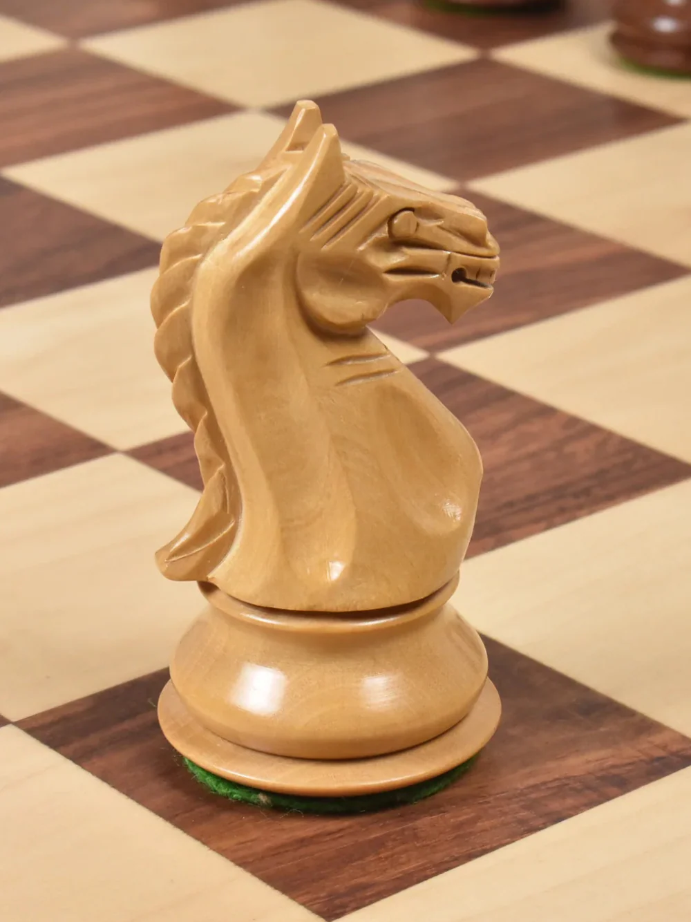 Fierce Knight Golden Rosewood & Boxwood Staunton Chess Pieces - 4" King - Image 6