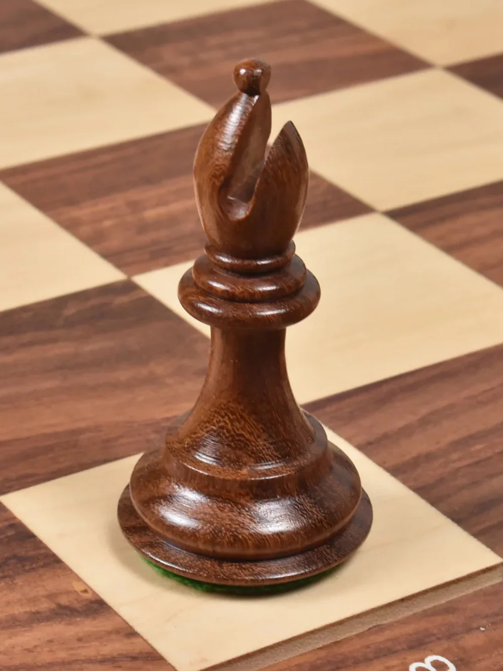 Fierce Knight Golden Rosewood & Boxwood Staunton Chess Pieces - 4" King - Image 7
