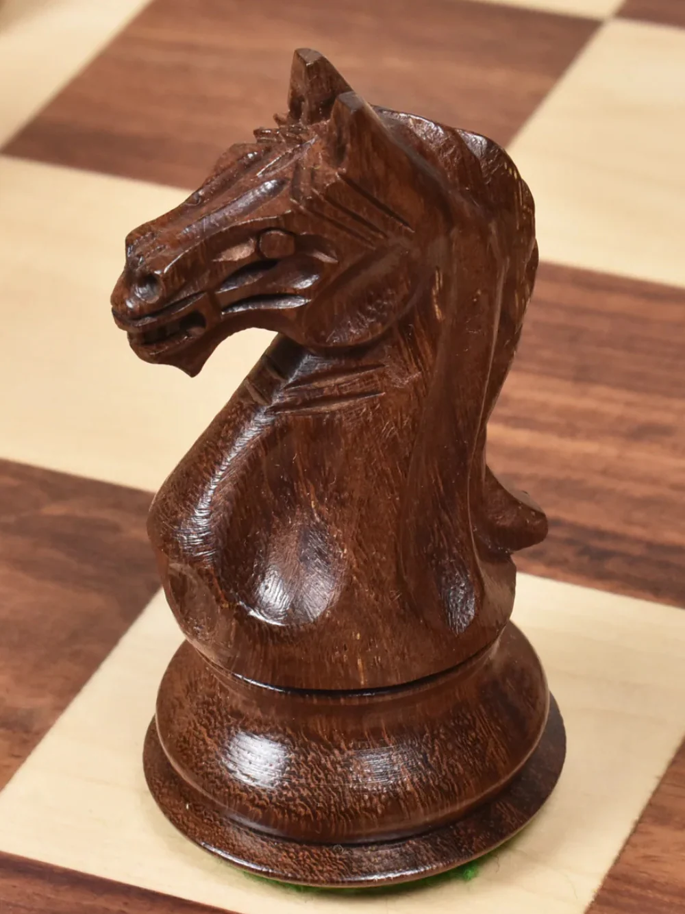 Fierce Knight Golden Rosewood & Boxwood Staunton Chess Pieces - 4" King - Image 9