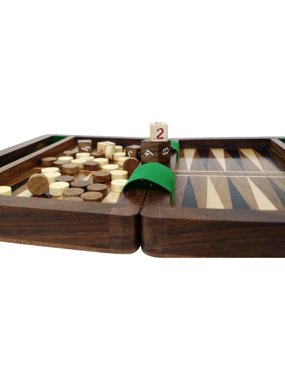 6" Wooden Travel Backgammon Set - Image 4