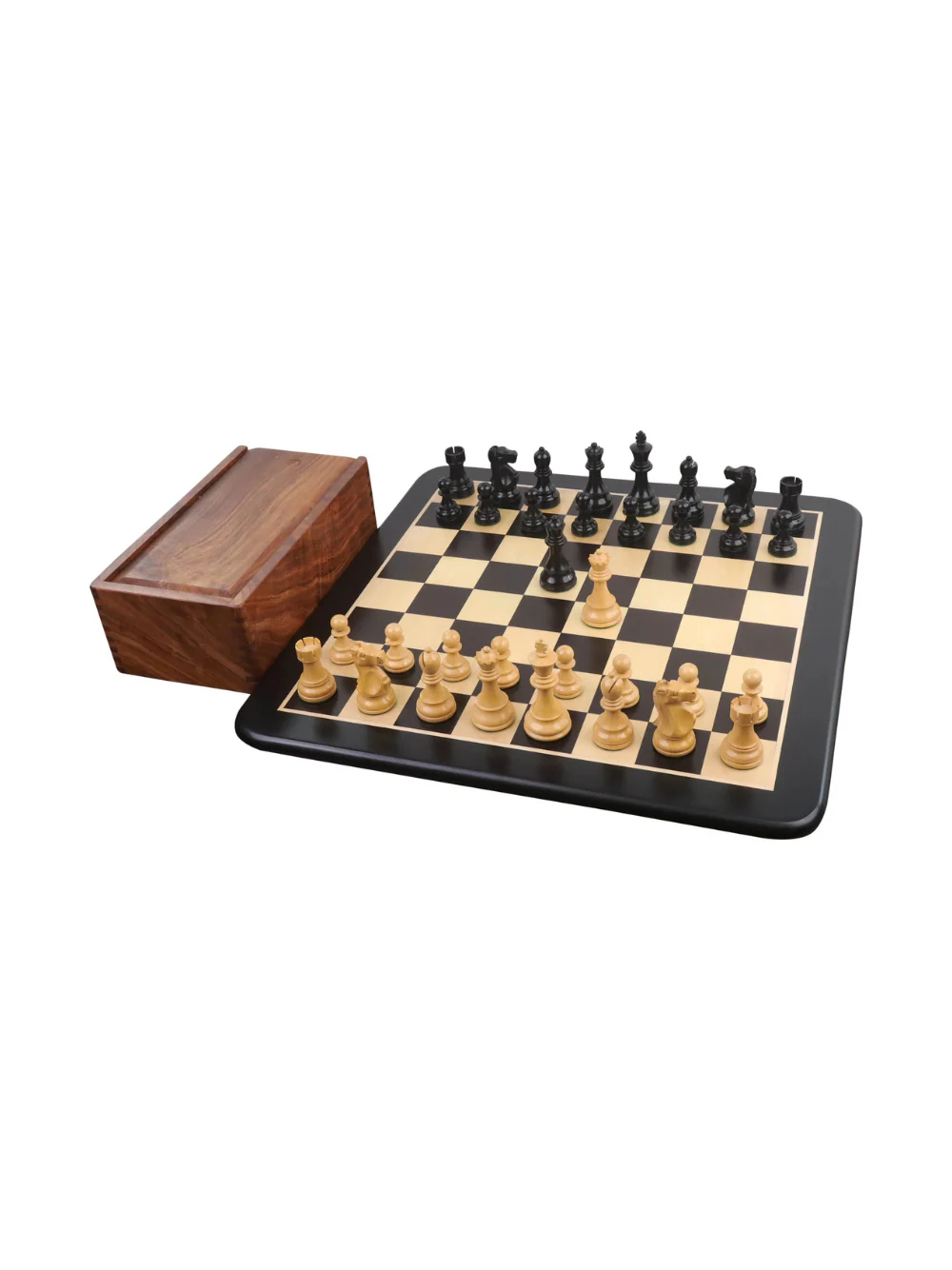 Fischer Spassky Chess Pieces - Double Weighted Ebony wood - Image 2