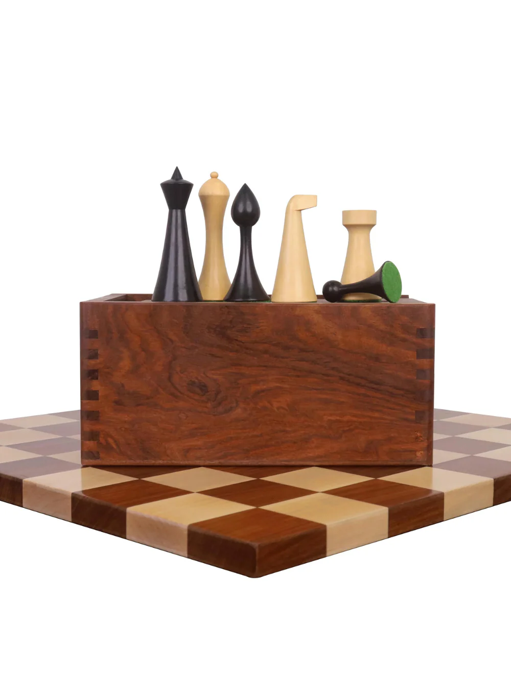 Herman Ohme Chess Set - Ebonised Boxwood & Golden Rosewood