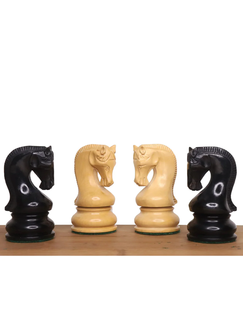 4" Leningrad Staunton Chess Pieces - Ebonised Boxwood - Image 3