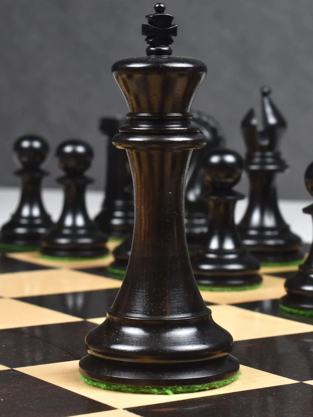 Repro 2016 Sinquefield Staunton Ebony Wood Chess Pieces - Triple Weight - Image 7