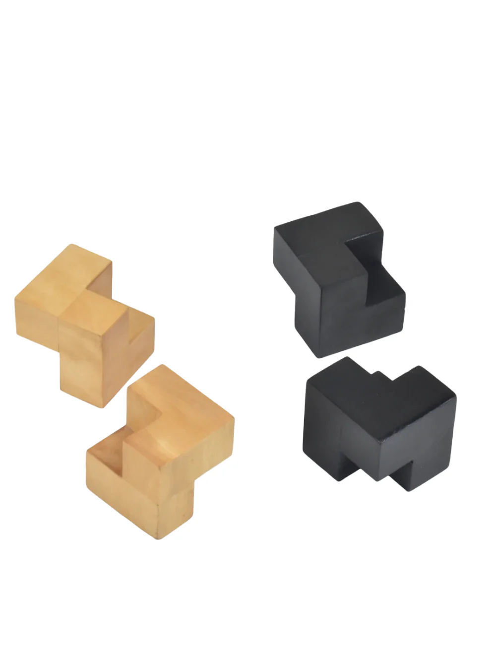 Reproduced 1923 Bauhaus Ebonised Boxwood Abstract Chess Pieces - 2" King - Image 6