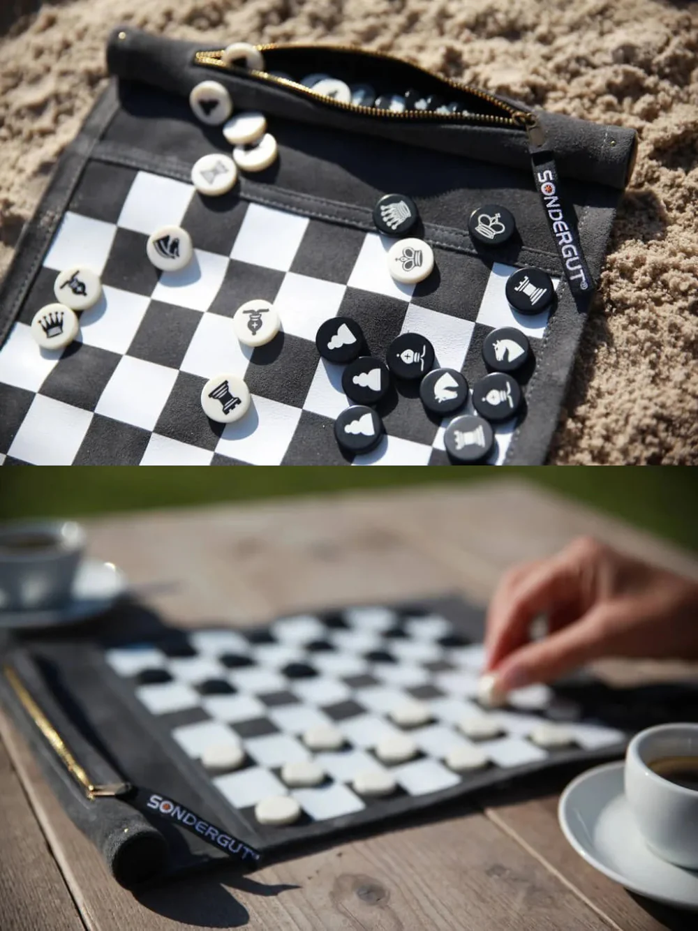 Sondergut Chess/Checkers Roll-Up Travel Set - Image 3