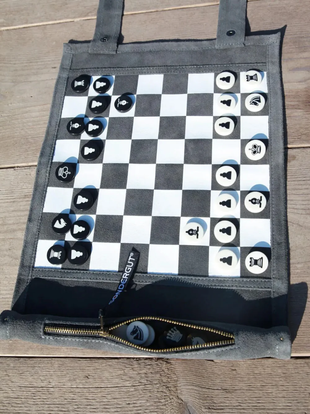Sondergut Chess/Checkers Roll-Up Travel Set - Image 4