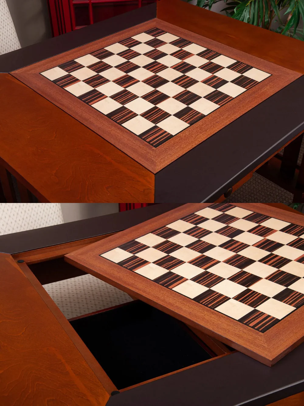 The Camaratta Signature Championship Chess Table - Dark Brown - Image 4