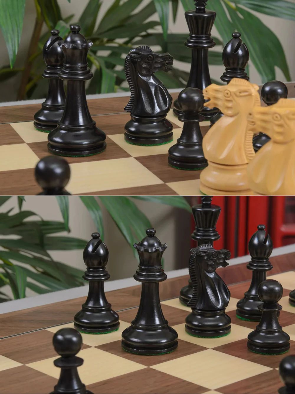 The Executive Series Chess Pieces - 3.75" King (Ebonized Boxwood and Natural Boxwood) - Image 3