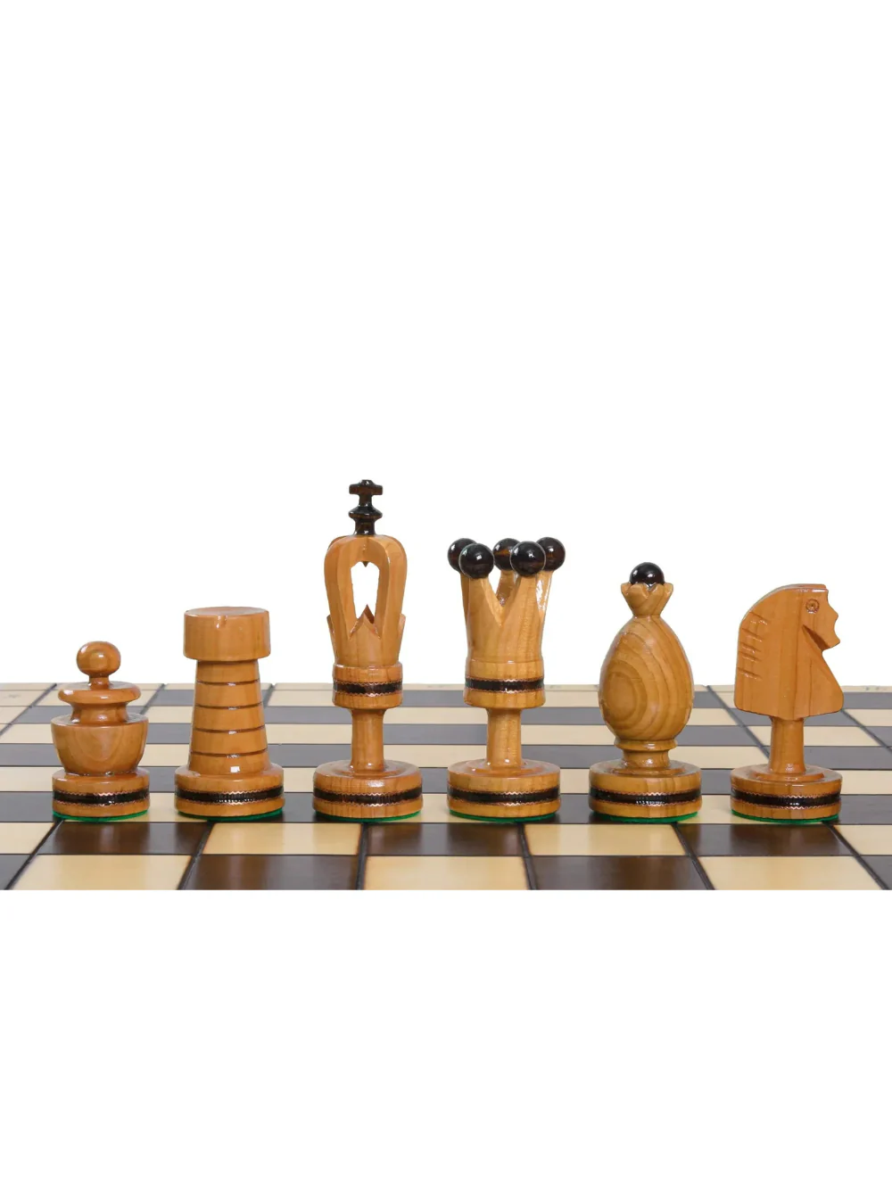 Beech Chess Set with Folding Board & Brass Inlay - Image 3
