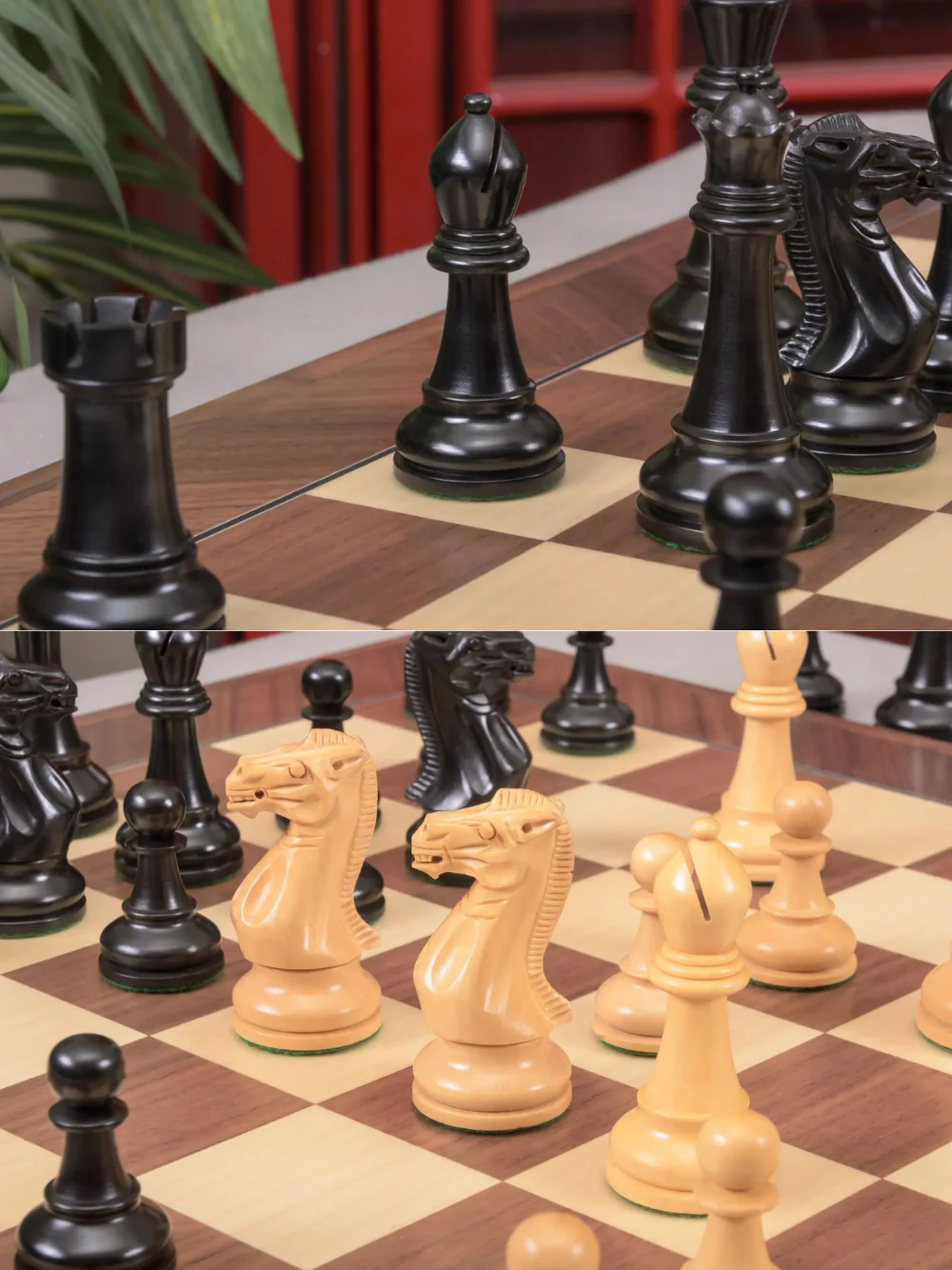 The Winchester Series Chess Pieces - 4" King (Ebonised Boxwood and Natural Boxwood) - Image 4